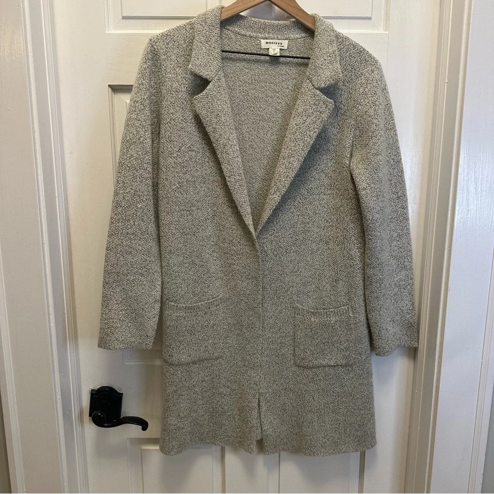 Monteau Heather‎ Gray Women's Large Cardigan